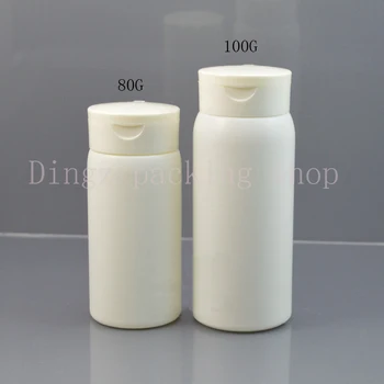 30pcs 80 g/100 g Prazno PE Plastični Prah Kozmetika Steklenico Flip pokrovom Mini Travel Emulzija Bistvo Embalaža, Posoda