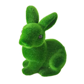 Velikonočni Zajček Ornament Realne Zelena Simulirani Moss Zgrinjati Fuzzy 3D Doma Dekor Pomlad Velikonočni Namizni Zajec Dekoracijo Igrača