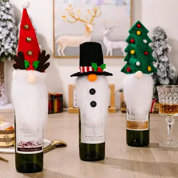 Veliko Steklenico Šampanjca Vrhunsko Dekoracijo Doma Okraski Steklenico Vina Dekoracijo Božični Brezosebna Gnome Vina, Steklenico Kritje