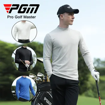 PGM Jesensko Zimske Moške Usposabljanje Golf Majica Moški Stretch Slim Perilo Posadke Vratu Dolg Rokav Golf Vrhovi Priložnostne Outdoor Oblačila