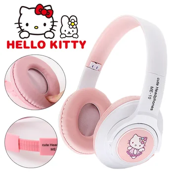 Hello Kitty Kawaii Anime Brezžične Slušalke Risanka Žične Slušalke Bluetooth Slušalke Dekleta Športnih Gaming Slušalke Darila