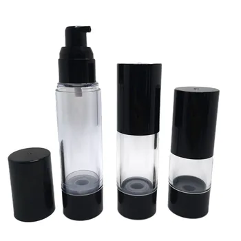 20 kos Prozoren Plastični Vakuumski Steklenici 15 ml 30 ml, 50 ml Prazna Črna Kljun Skp Vžigalnike Kozmetični Posodo Steklenice