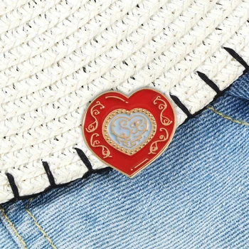 Rdeče Srce Emajl Pin Romantična Ljubezen Srce Oblika Značko Denim Jeans Srajce Broške Ženske Moški Po Meri Broška Modni Nakit Darila