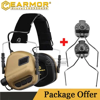 EARMOR M31 Vojaško Taktično Slušalke & LOKA Čelada Železniškega Adapter za Montažo Osnovno Fotograranje Naušniki Anti-Hrupa Slušalke