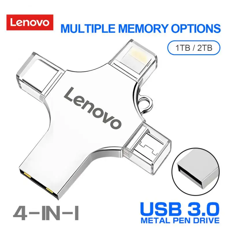 Novi Lenovo 4 V 1, USB Flash Drive TYPE C USB OTG Pen Drive Vrtenje Flash Disk Visoke Hitrosti Pendrive 1/2TB Za Računalnik Telefon USB3.0