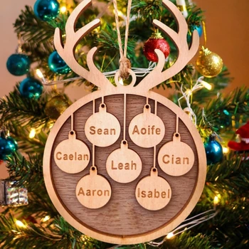 Družinsko Ime Vgravirano Božični Okrasek DIY Engravable Visi Odbor Okras Praznične Božične Obesek Dekoracijo