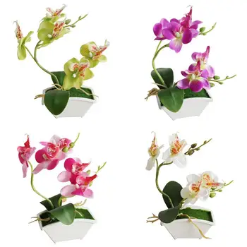 1Pc Spraviti Ročno Umetno Metulj Orhideja Bonsaj Ponaredek Cvet Plastičnih Simulirani Rastline s Pot Domov Pohištvo Poroko Deco