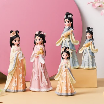 Antični Kitajski Kostum za Dekleta Miniature Diy Okras Doma Dekoracijo Umetnostne Obrti, Okraski, Darila Desk Avto Dekor Otroke Darila
