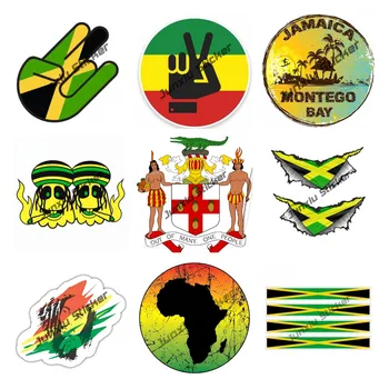 Ljubezen Srce Jamajški Zastavo Zemljevid Nalepke Jamajški Afriške Zemljevid Vzorec Nalepke za Odbijač Steklenico Vode Laptop Nepremočljiva Dekor KK13cm