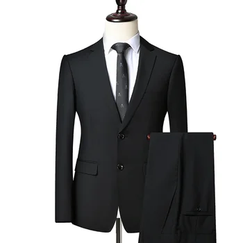 Visoka kakovost (Blazer + Hlače) Moških italijanski Slog Eleganten Modni Preprost Poslovni Groomsmen Priložnostne Gentleman bo Ustrezala 2 Kos Obleko