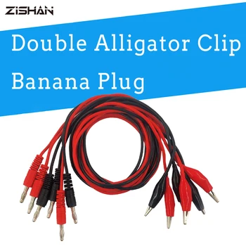 1Pcs 1M električne Aligator Posnetke kabel Skakalec Žice Test Vodi Aligator Posnetek Banana Vtič Test Posnetke vrvice za multimeter