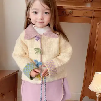 Otroško Določa Korejski Oblačila Za Dekleta, Novo Jeseni Novo Sladko Kontrastne Barve, Pulover Baby Krilo Znižuj Ovratnik