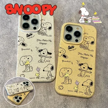Snoopy Silikonski Primeru Telefon za IPhone 14 13 12 11 Pro Max X XR XS 7 8 Plus Risanka Shockproof Zaščito Lupine Zadnji Pokrovček