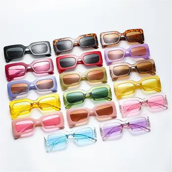 Candy Barve Pravokotnik sončna Očala sončna Očala Mode za Ženske, Moške Y2K sončna Očala Ulične