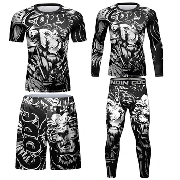 Bjj Kimono Jiu Jitsu T-shirt Moški MMA Stiskanje Oblačila Boj Rashguard Nastavite Muay Thai Hlače Telovadnici Gi Kickboxing Jope bo Ustrezala