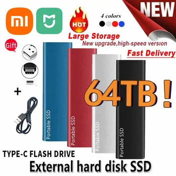 Xiaomi Mijia Prenosni Original SSD 64TB Trdi Disk 4TB 16TB Zunanje SSD Trdi Disk Tipa C USB3.1 Trdi Disk, USB ključek