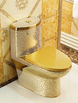 Evropski slog zlato wc osebnost ustvarjalne izklop mozaik kopalnica Dubaj wc vzmet zlato wc
