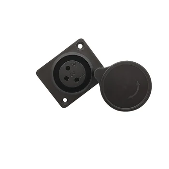 Črna 3 Pin XLR Ženski Vtičnico Panel Mount Audio Mikrofon Zvočnik Priključek za Spajkanje 3 Pole XLR Priključek z Zaščito Pokrova