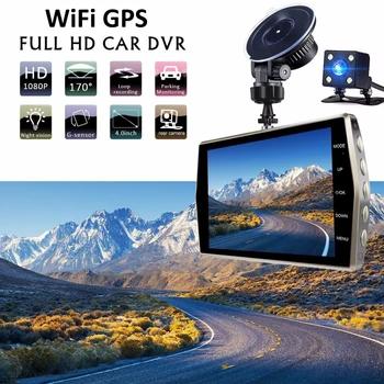 1080P HD Avto DVR WiFi GPS Dash Cam Vozila Fotoaparat Pogon Video Snemalnik Avto Dodatki za Nočno gledanje Dashcam Black Box, Tajnik