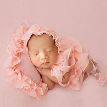 Novorojenček Fotografija Obleke Dekle Novorojenčka Fotografija Rekviziti Čipke Igralne Obleke Klobuk Čevelj