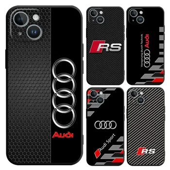 Rastar Šport-Avto-Audi Primeru za iPhone SE 13 Mini XS X XR 11 Pro Max 12 Pro 8 14 15Plus 7 6s XS Max 11 Pro Black Soft Cover