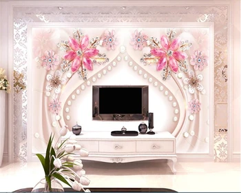 beibehang de papel parede hudas lepoto 3 tri-dimenzionalni cvetlični nakit draguljev v ozadju stene dekorativno slikarstvo ozadje