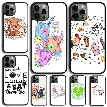 Veganska Ljubezen Živali Primeru Telefon Za Samsung Galaxy S10 S22 S7 rob S8 S9 Opomba 10 20 Lite S20 Plus S21 Ultra Zadnji Pokrovček