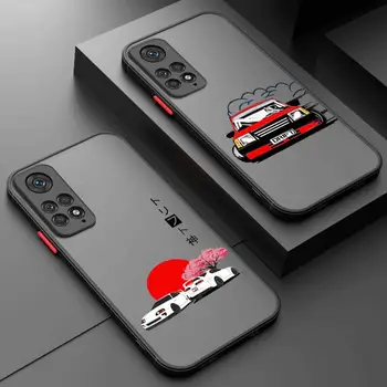 JDM Sanjski Avto Koži Mat Telefon Primeru Za Xiaomi Redmi Opomba 12 11 10 9 Pro 5G 10C 9s 7 8 8T 12 9A 9C 9T K40 Kritje Coque Funda