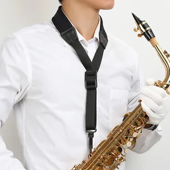 Glasbila Saksofon Vratu Traku Mehko Universal Black Elastičen Material Za Saksofon Approx3.7 cm/1.5 v