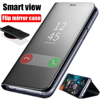 Za Samsung M34 5G Primeru Luksuznih Jasno Ogledalo Flip Primeru Telefon Za Samsung GALAXY M34 2023 M 34 Stojalo za Varstvo Zadnji Pokrovček