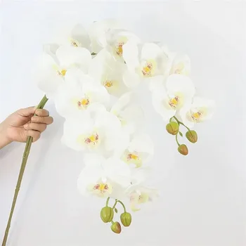 9 Glav 98cm Umetno Metulj Orhideja Cvetje Ponaredek Vešča Orhideje Cvetje za Poroko, Božič Festival Doma Dekor