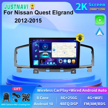 JUSTNAVI 2K Zaslon 4G LTE 8+256GB Avto Večpredstavnostna Radio, GPS, Vodja Enote Za Nissan Prizadevanju Elgrand 2012 2013 2014 2015 Carplay CSD BT