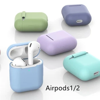 Barva airpods zaščitni ovitek za Apple brezžična tehnologija bluetooth silikonski slušalke primeru 1 2 3 mehko primeru slušalke AirPods pro