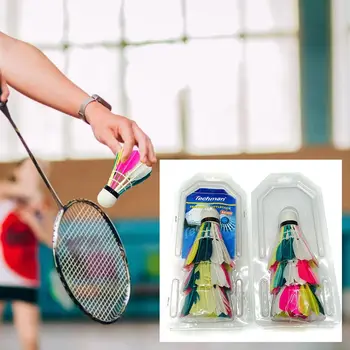 Visoke Kakovosti, Trpežne 3PCS Pisane Pernata Žogica za Badminton Žogo Usposabljanje Dobave Stabilen, odporen na veter. Šport Dodatki