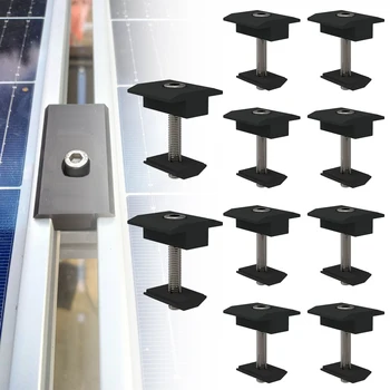 10Pcs Sončne Plošče Srednje Objemka Nastavljiv Nosilec Objemka Široko Fotovoltaičnih Podpore Za Sončne celice, Sistem za Montažo Opreme