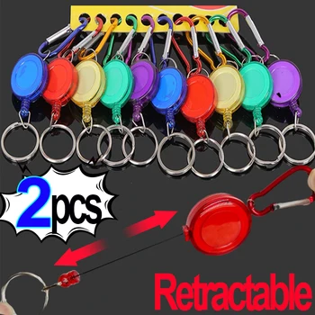 1/2pcs Večnamensko Multi-barvni Trak Zložljive Keychains Vreča za Vrv Recoil ID Kartico sim obesek za ključe, obeski z Jekleno Vrvjo