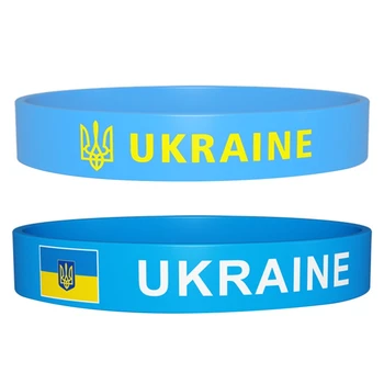 Ukrajina Države Manšeta Nogomet Šport Elastična Silikonska Zapestnica