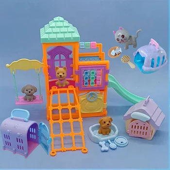 Novo 2023 Za Barbie Lutka Igrače, Oprema za Simulacijo Mini Hišnih Kuža Pes Psarna Zabaviščni Park Set Za otroško igro Hiša