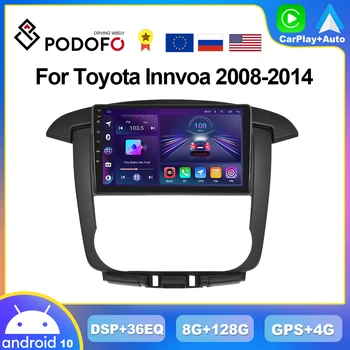 Podofo 8G+128G CarPlay Radio Za Toyota Innvoa 2008-2014 Avto Multimedijski Predvajalnik 2din Vodja Enote 4G GPS Stereo AI Glas DSP HiFi
