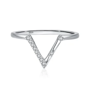 2023 aprila Zbirka Srebrne Barve Obroči Srce Wishbone Posla Poroko Rose Zlata Crystal Ring Luksuzni Jewelr AL
