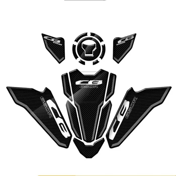3D Carbon-videz Motocikla Accessorie Trojno Jarem Defender Nalepka za Tank Pad Nalepke za Honda CB650R 2021-2022