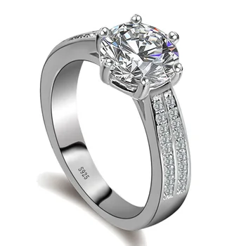 Angažiranje Poročni prstan Prstan Za Ženske 3ct Cz Crystal Ring Srebrne Barve Ženski Prstan Anel Jz6 Claddagh Obroč Anillos Mujer