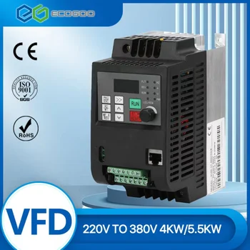 VFD 2.2 KW 4KW 5,5 KW inverter 220V AC Frekvenčni Inverter 1 faza vhod 3 fazni 380 V, izhod za AC Motor 380V